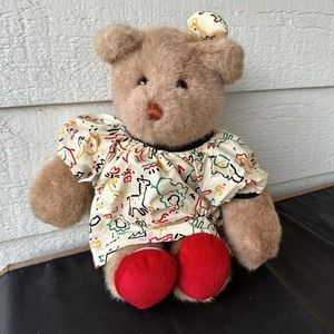 Vintage 90s Gund Beartots Girl Teddy Bear Plush Dress Shoes Plush Stuffed Animal